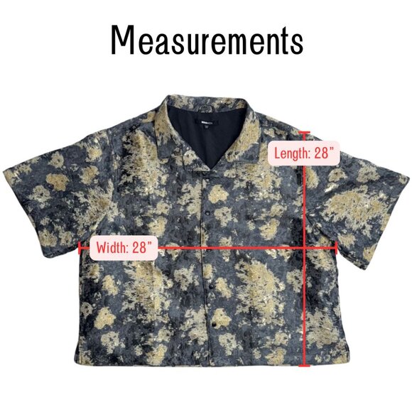 Fashion Nova Men’s Metallic Jacquard Button-Up Shirt Black and Gold | XXL - Picture 6 of 6